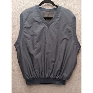 Roche Vintage Reversible Golf Vest Mens XL Gray V Neck Windbreaker USA